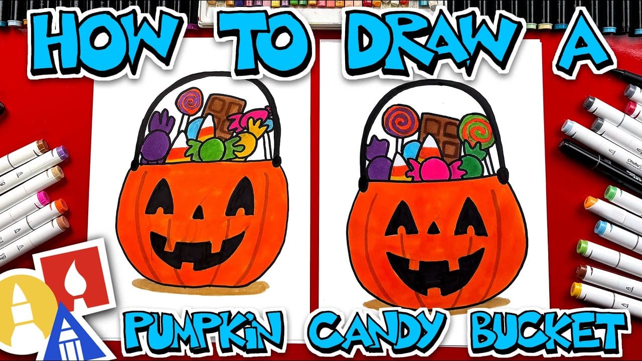 Preview of How To Draw A Pumpkin Candy Bucket