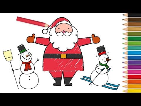 Preview of Learn How To Draw Santa and a Snowman! | Christmas Drawings for Kids