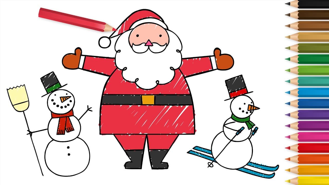 Preview of Learn How To Draw Santa and a Snowman! | Christmas Drawings for Kids