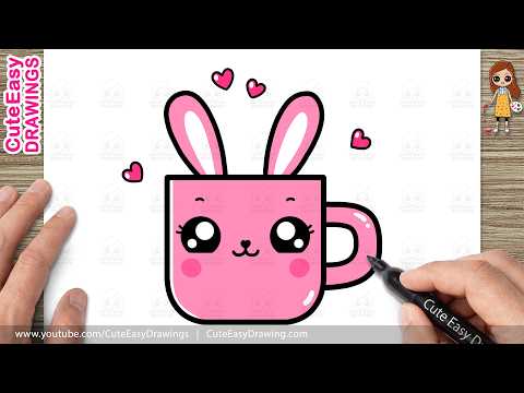 Preview of How to Draw a Cute Bunny Cup Easy | Kawaii Bunny Cup Drawing for Kids!