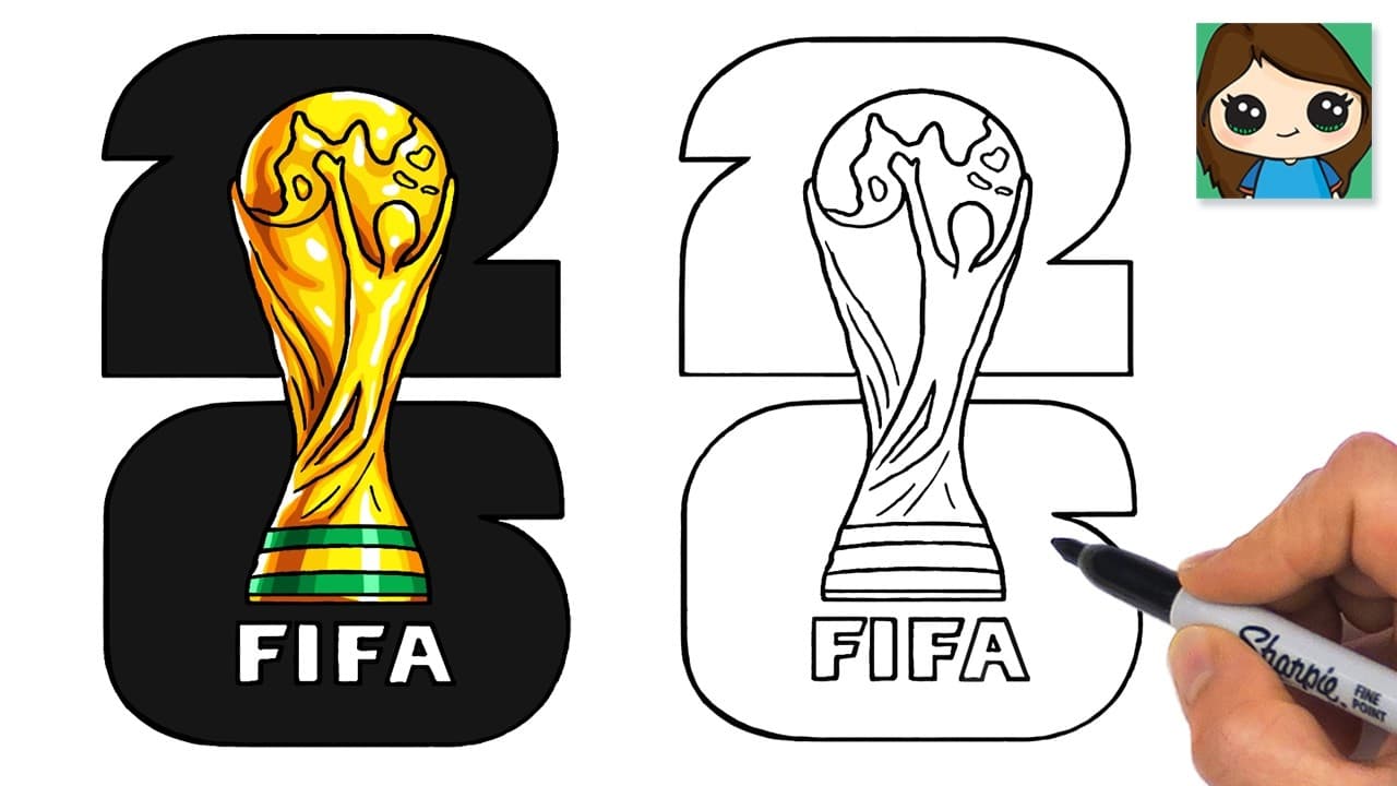 Preview of How to Draw FIFA World Cup 2026 Trophy and Logo | Soccer Fan Art