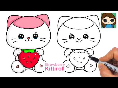 Preview of How to Draw a Strawberry Cat 🍓Anirollz Kittiroll