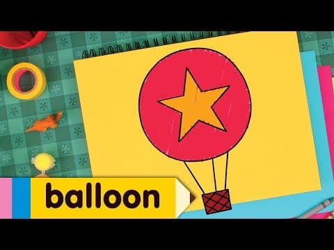 Preview of How To Draw A Hot Air Balloon | Simple Drawing Lesson for Kids | Step By Step
