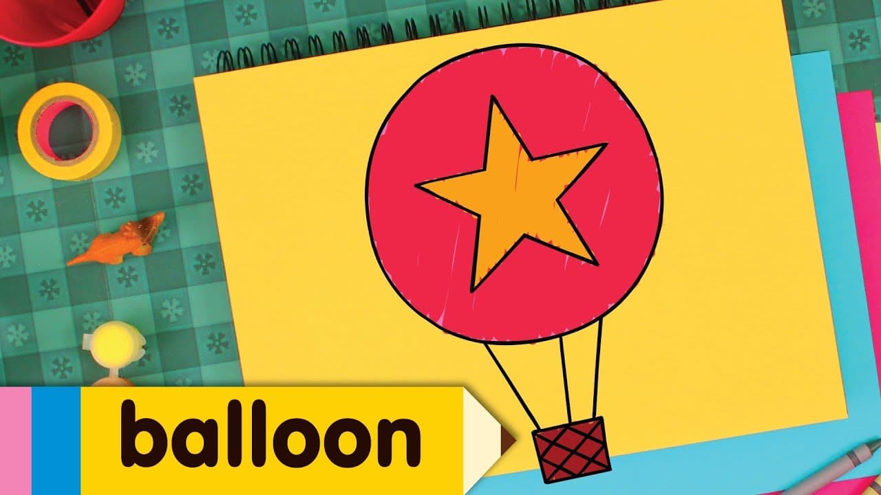 Preview of How To Draw A Hot Air Balloon | Simple Drawing Lesson for Kids | Step By Step