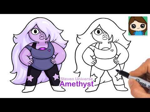 Preview of How to Draw Amethyst | Steven Universe | Relaxing Cartoon Girl Character Art