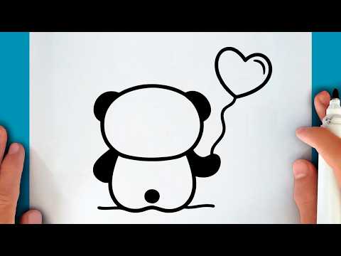 Preview of How to draw a CUTE PANDA with a HEART BALLOON
