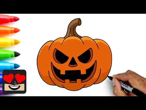 Preview of How To Draw Halloween Pumpkin | Beginner Drawing Lesson