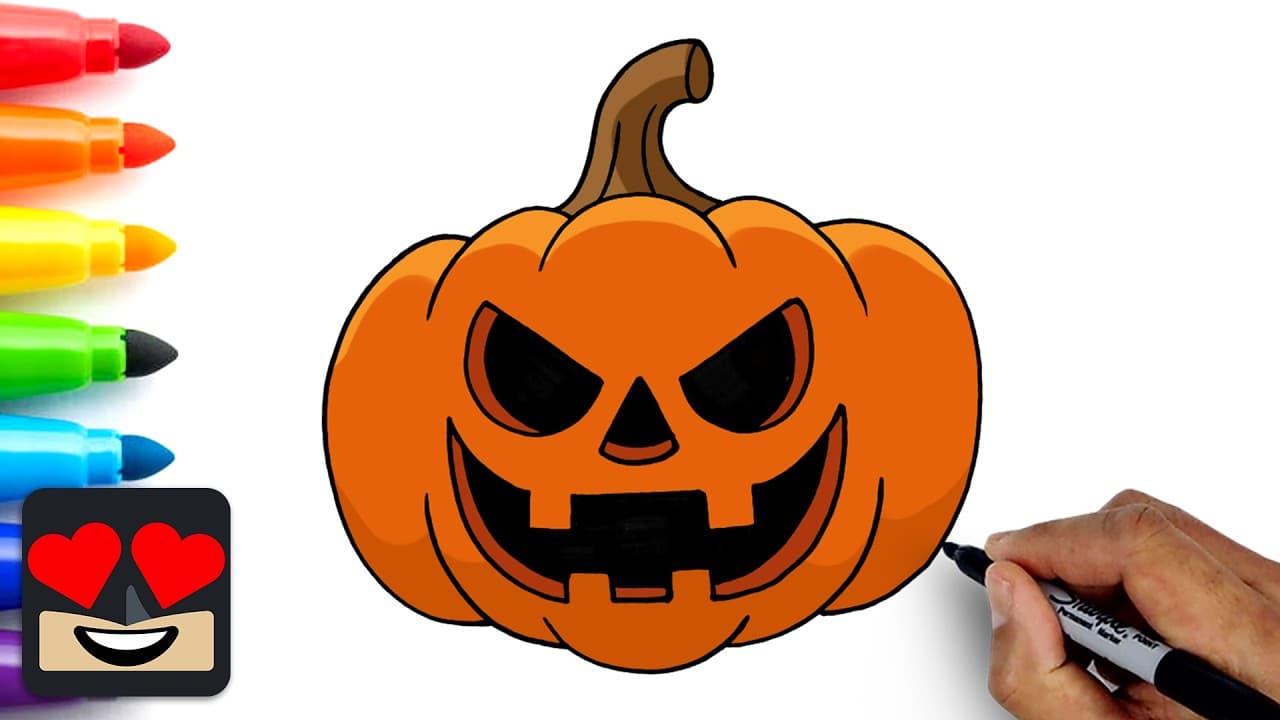 Preview of How To Draw Halloween Pumpkin | Beginner Drawing Lesson