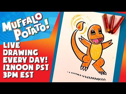 Preview of How To Draw CHARMANDER from POKEMON! #withme MUFFALO POTATO