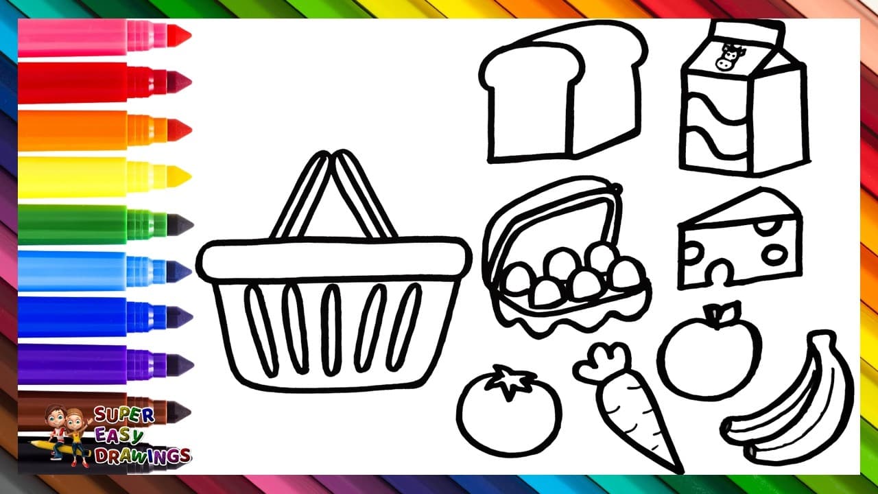 Preview of Draw and Color a Shopping Basket and Some Food π§Ί π₯ π₯ π₯ π§ π
π₯ π ππ Drawings for Kids