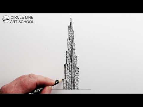 Preview of Burj Khalifa Drawing Tutorial | Easy Method