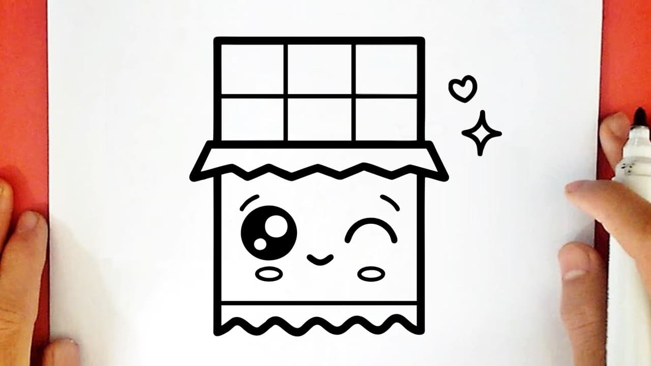 Preview of How to draw a CUTE CHOCOLATE BAR
