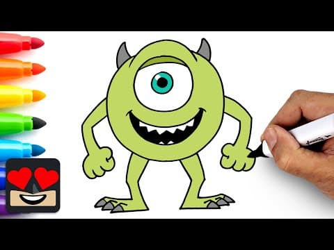 Preview of How To Draw Mike Wazowski | Monsters Inc