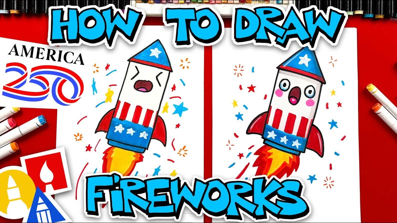 Preview of How To Draw Fireworks For The 4th Of July