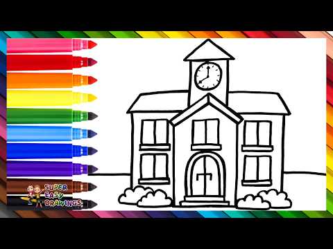 Preview of Draw and Color a School π«ππ Drawings for Kids