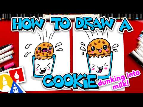 Preview of How To Draw A Funny Cookie Dunking Into Milk