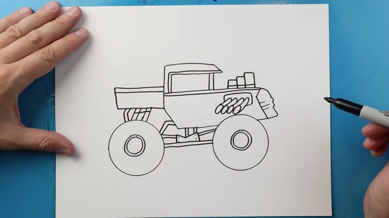 Preview of How to Draw Boneshaker | Hot Wheels Monster Trucks
