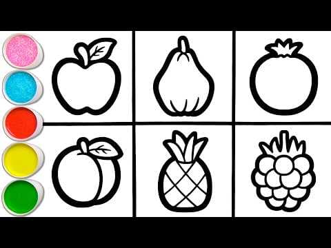 Preview of πππ Let's Draw, Color & Learn Together: 8 Sweet Fruits ποΈ A Peaceful Art Corner for Kids #438
