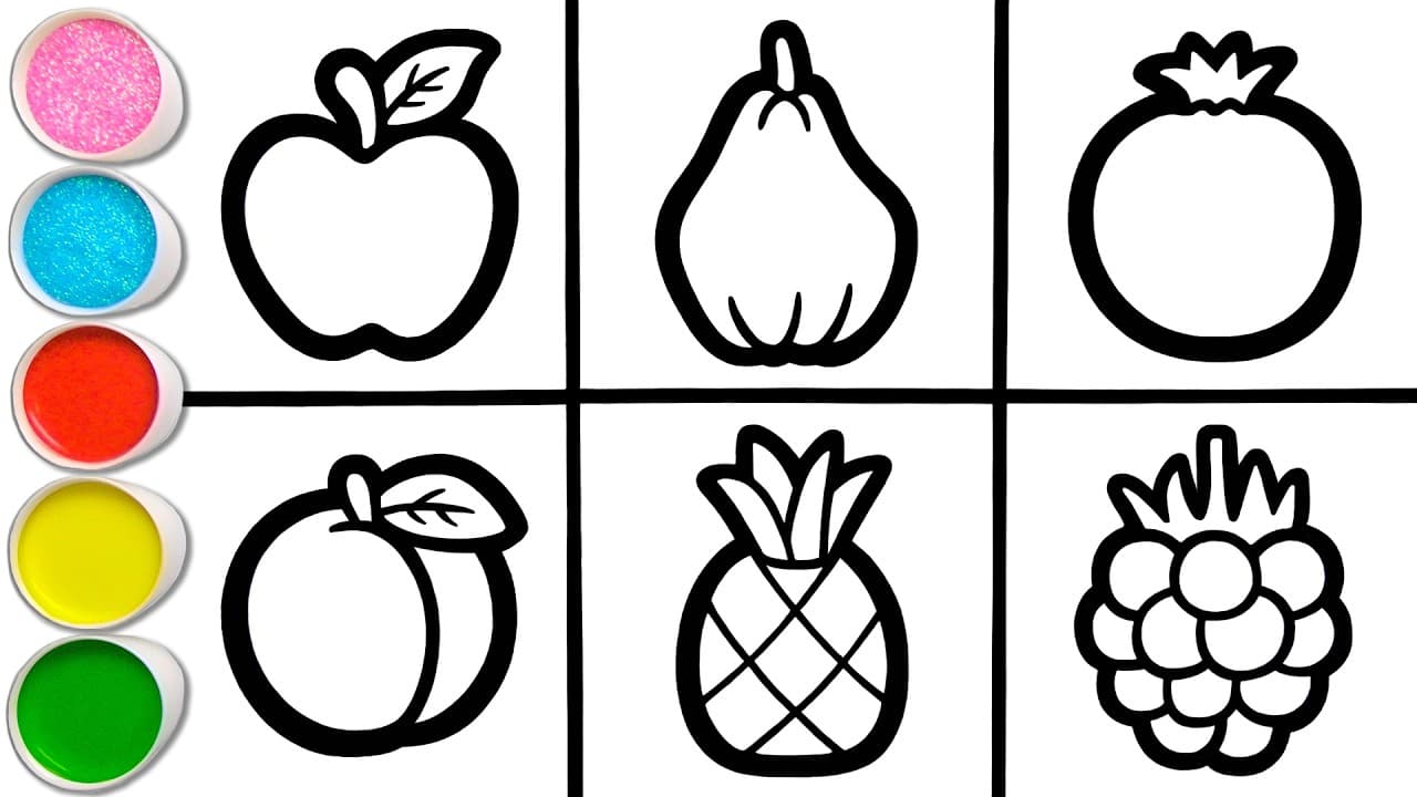 Preview of πππ Let's Draw, Color & Learn Together: 8 Sweet Fruits ποΈ A Peaceful Art Corner for Kids #438