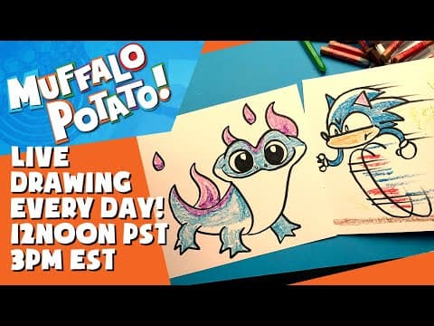 Preview of How To Draw Bruni Frozen 2 and Sonic! #withme MUFFALO POTATO