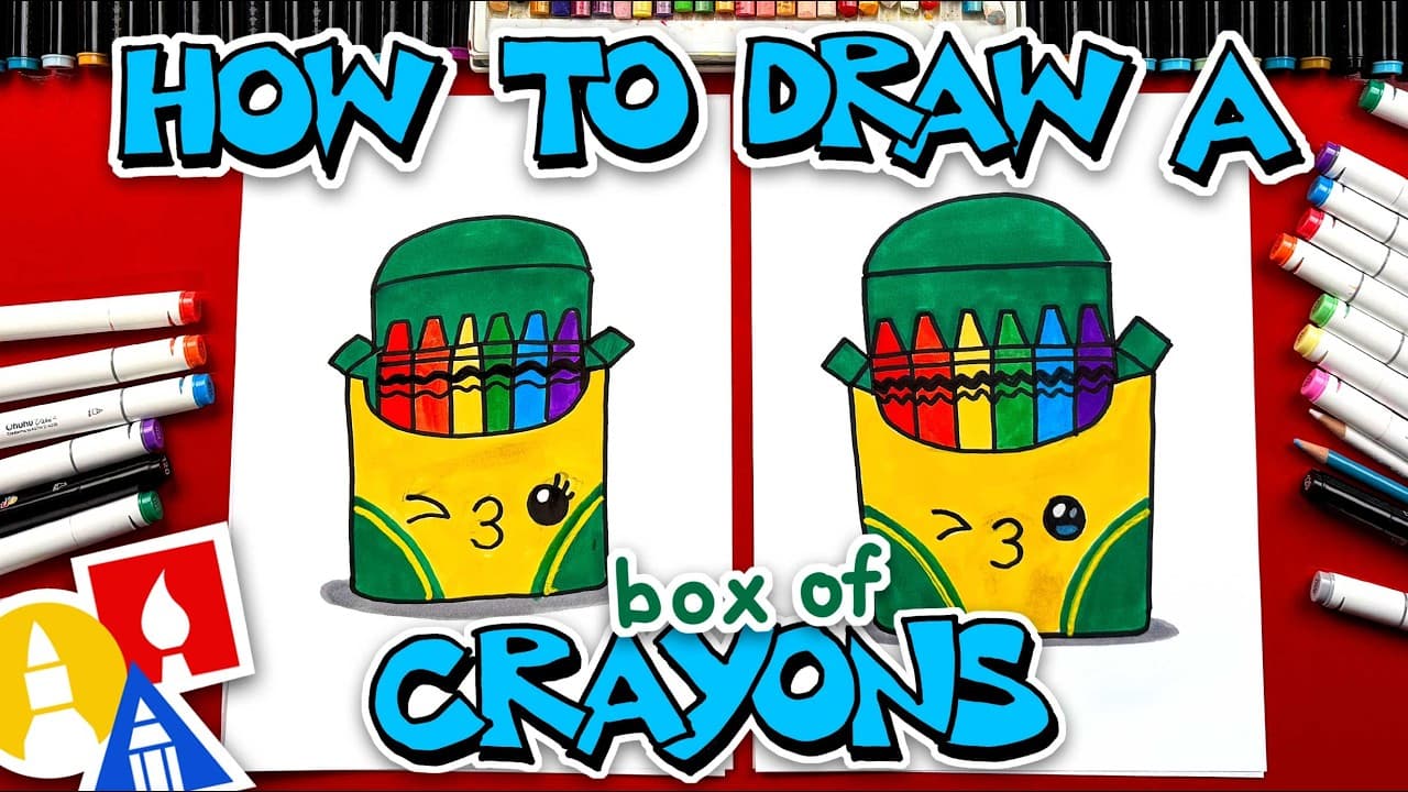 Preview of How To Draw A Funny Box Of Crayons