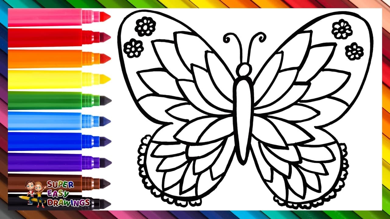 Preview of Draw And Color A Butterfly π¦π Drawings For Kids