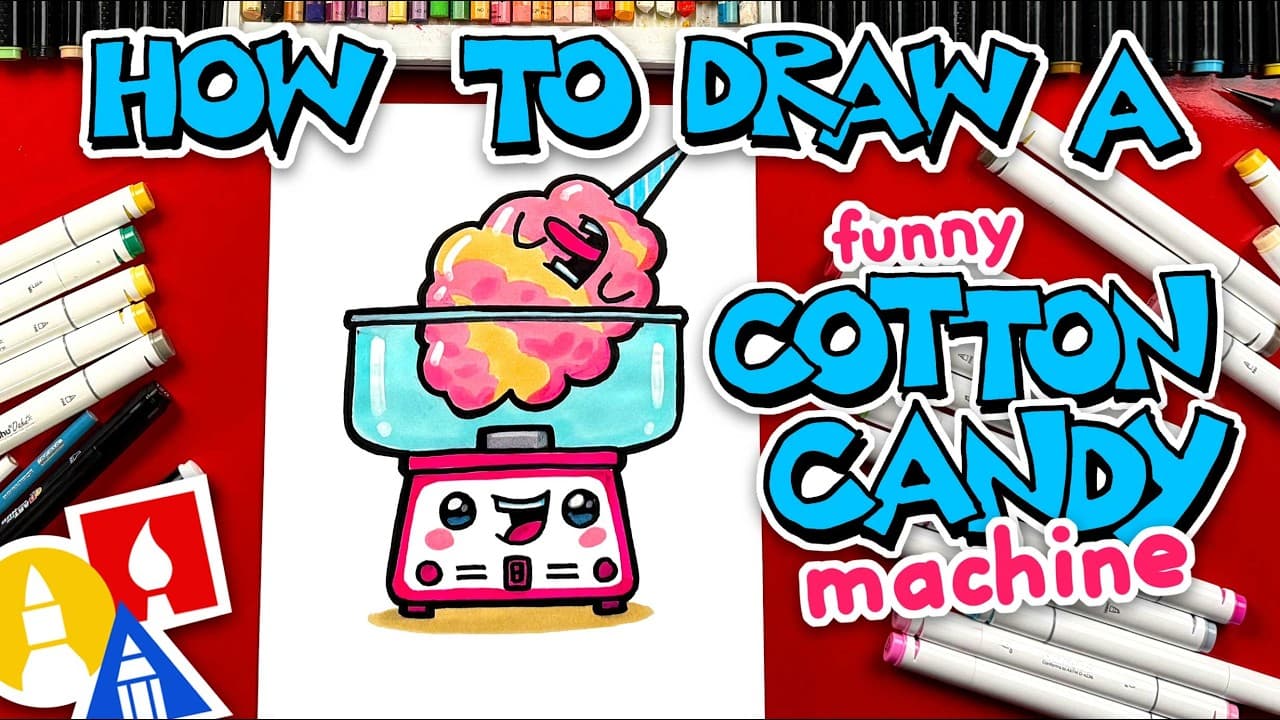 Preview of How To Draw A Cotton Candy Machine