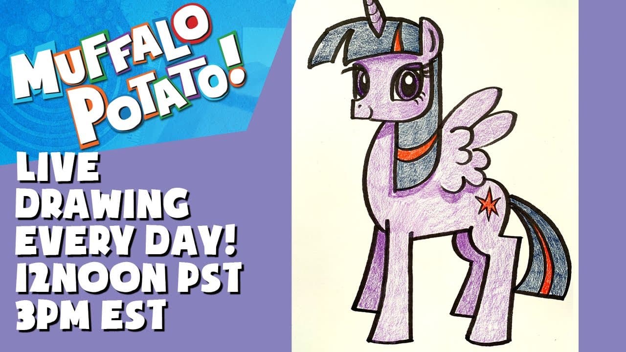 Preview of How To Draw TWILIGHT SPARKLE from MY LITTLE PONY with MUFFALO POTATO