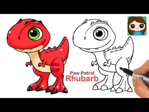 Preview of How to Draw Rhubarb T-Rex | Paw Patrol Dino Movie