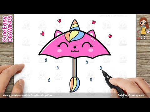 Preview of How to Draw a Cute Unicorn Umbrella β Easy Step-by-Step for Kids!