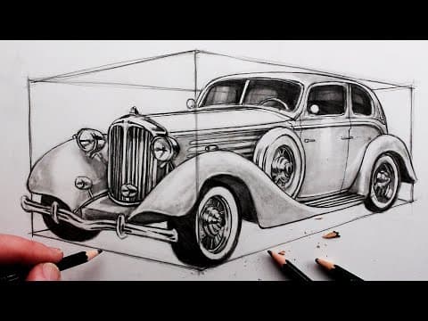 Preview of How to Draw Classic Cars: Beginner Pencil Tutorial