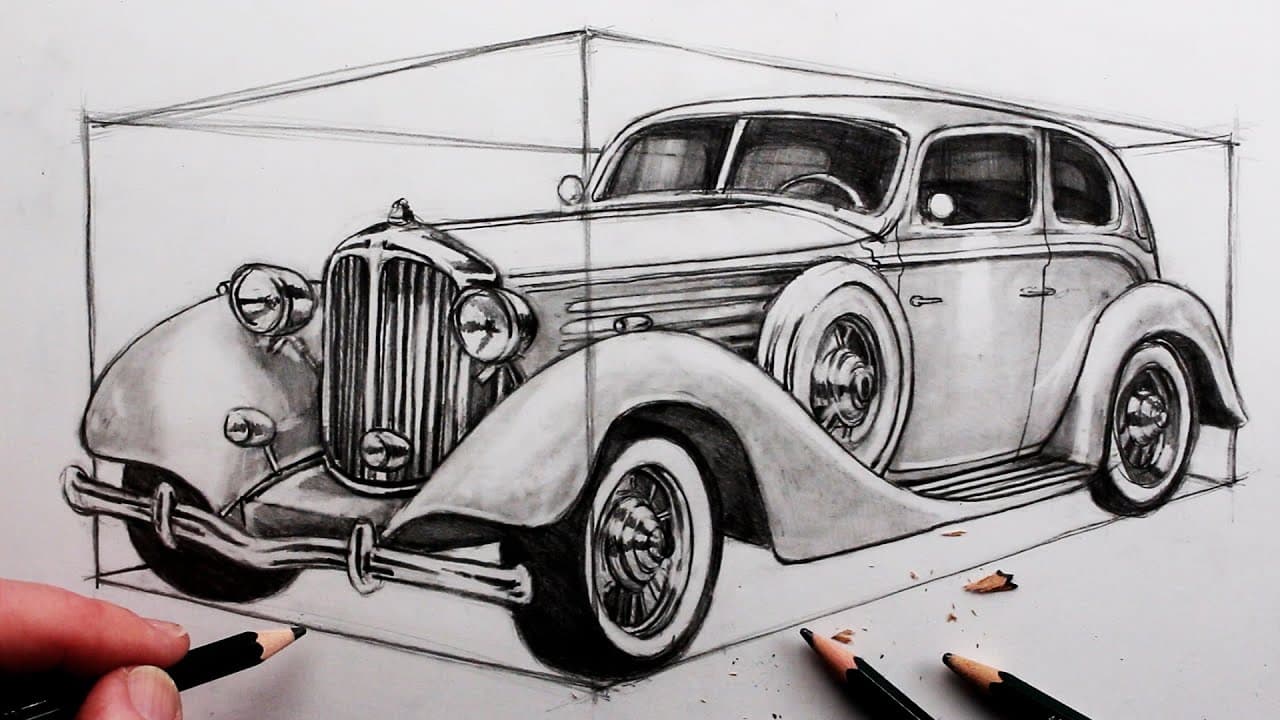 Preview of How to Draw Classic Cars: Beginner Pencil Tutorial