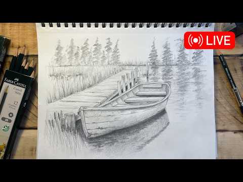 Preview of How to Draw a Boat Still Life 🔥 LIVE drawing session