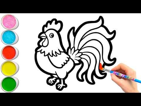 Preview of π Draw & Color a Majestic Rooster π¨ Mindful Drawing Time & Joyful Learning for Kids #437