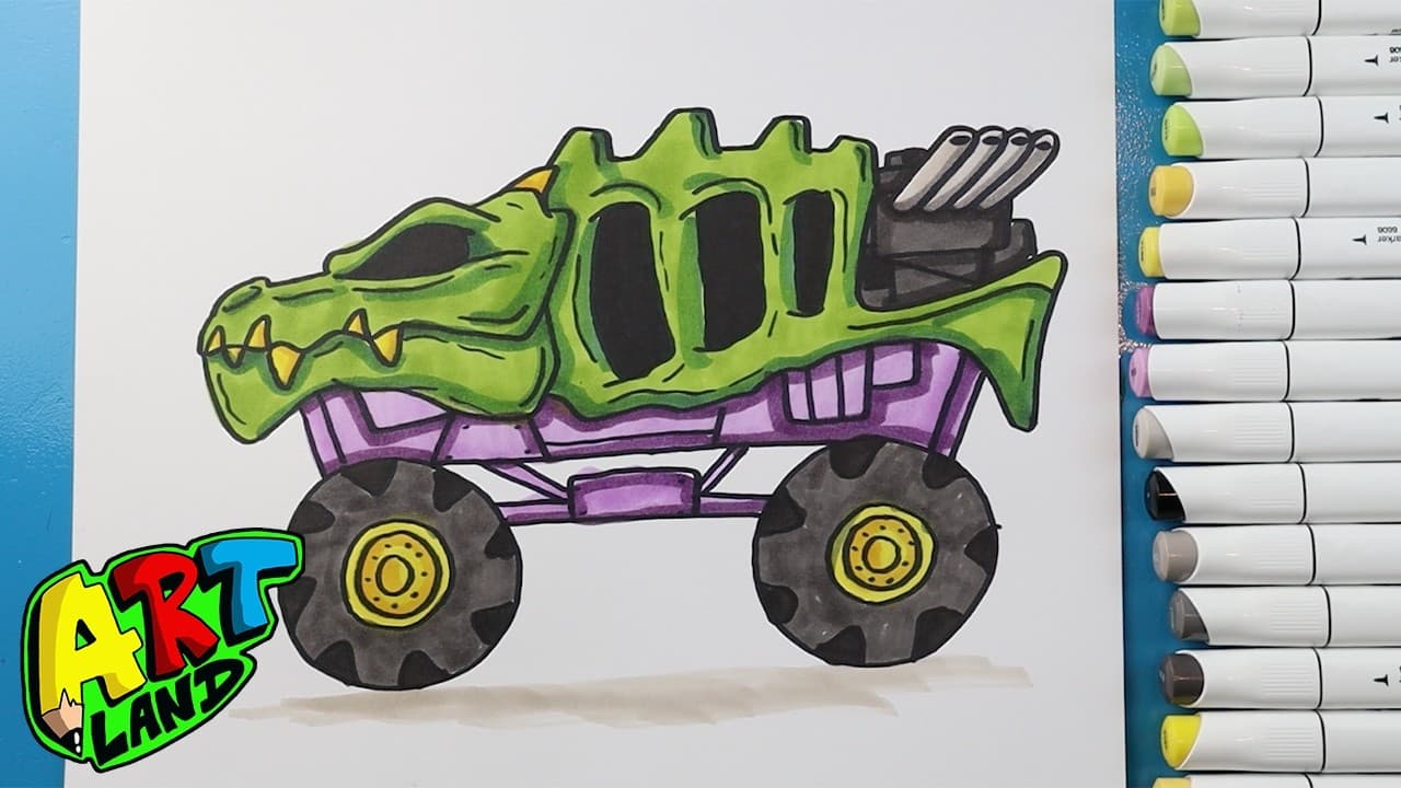 Preview of How to Draw Skelesaurus | Hot Wheels Monster Trucks