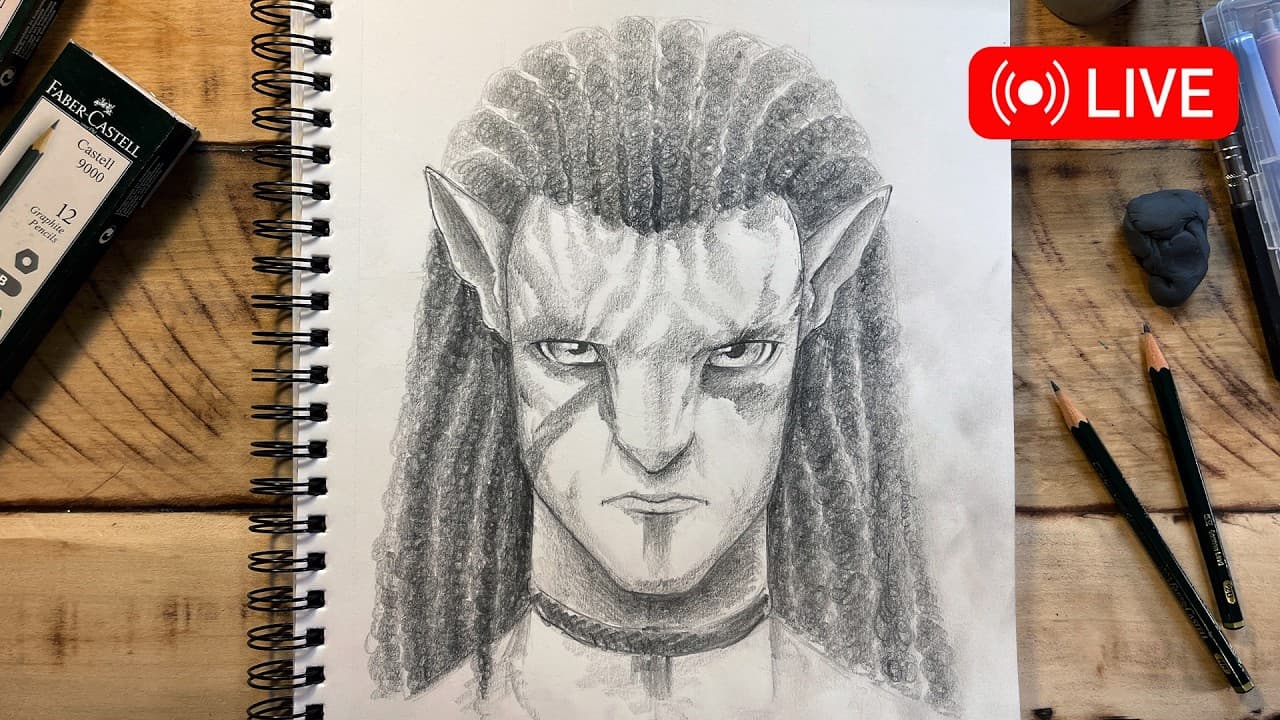 Preview of How to Draw Jake Sully π₯LIVE drawing session