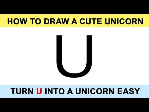 Preview of How to Turn U into Unicorn, Easy Trick Drawing