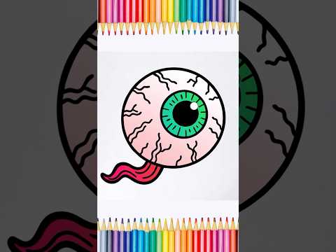 Preview of How to Draw a Spooky Eyeball for Halloween #Shorts