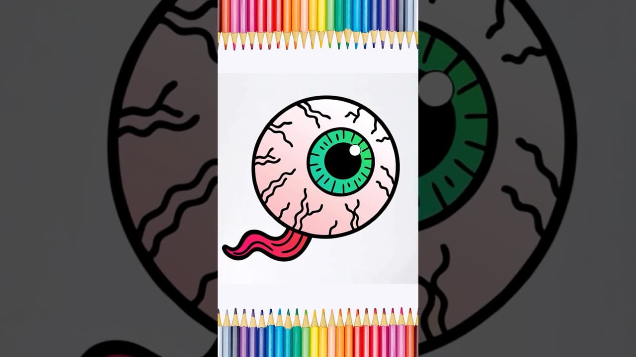 Preview of How to Draw a Spooky Eyeball for Halloween #Shorts