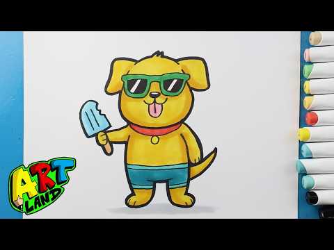 Preview of How to Draw a Summer Dog