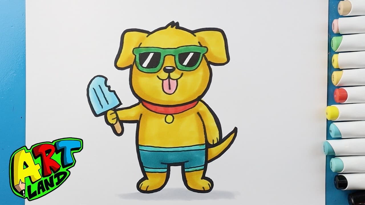 Preview of How to Draw a Summer Dog