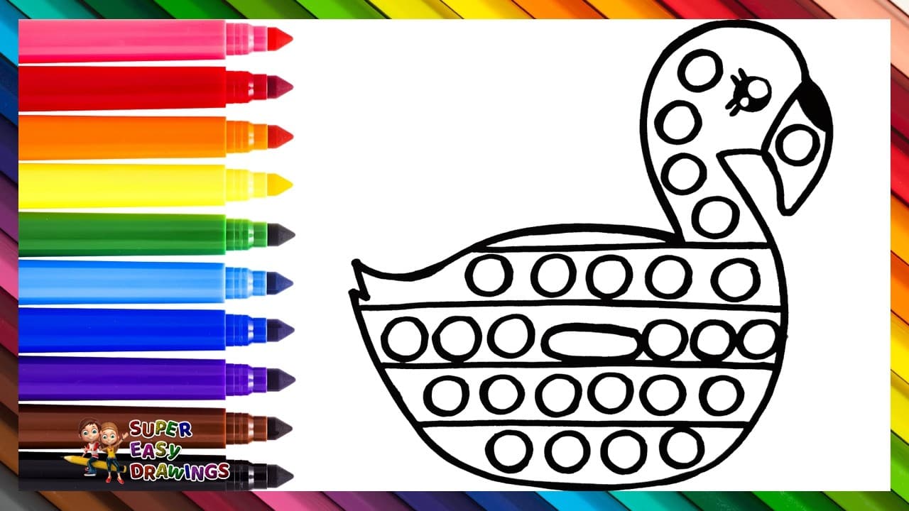 Preview of Draw and Color a Flamingo Floaty POP IT π¦©π΄π π‘π’π΅π£π Drawings for Kids