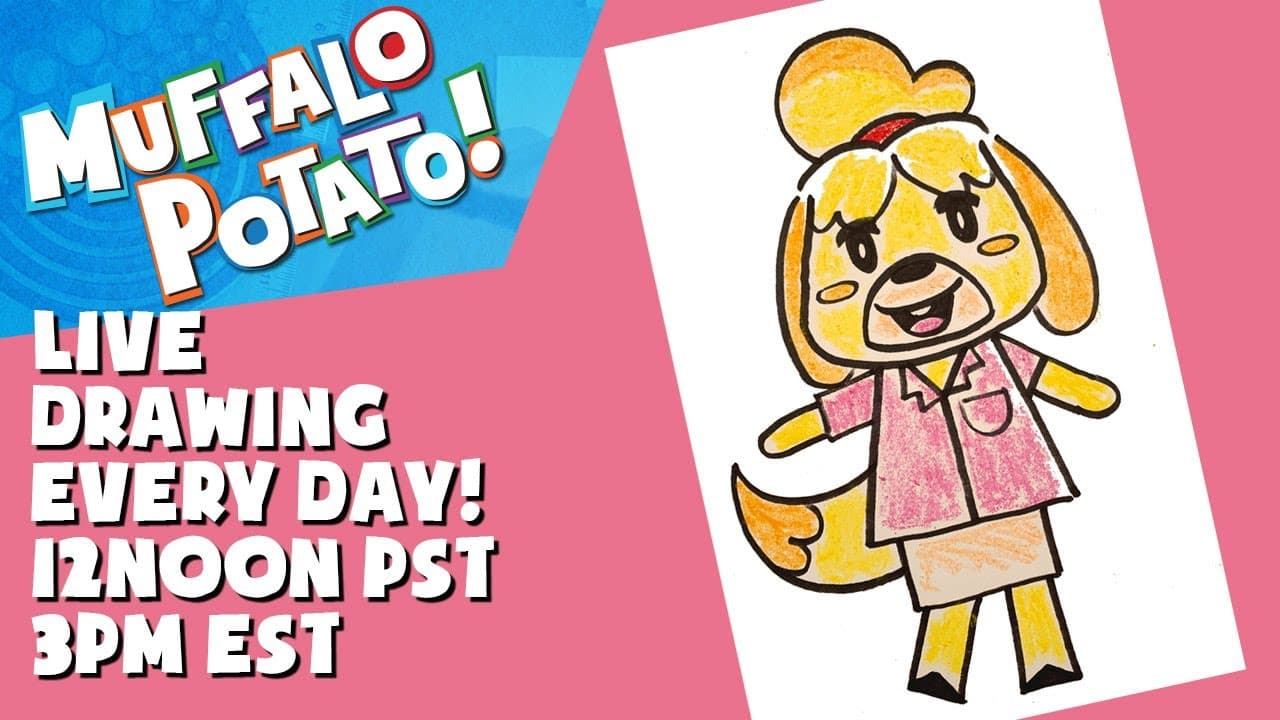 Preview of How To Draw ISABELLE from ANIMAL CROSSING with MUFFALO POTATO