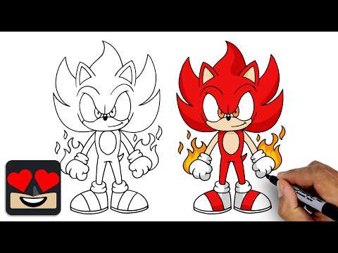 Preview of How To Draw Fire Sonic | Sonic the Hedgehog