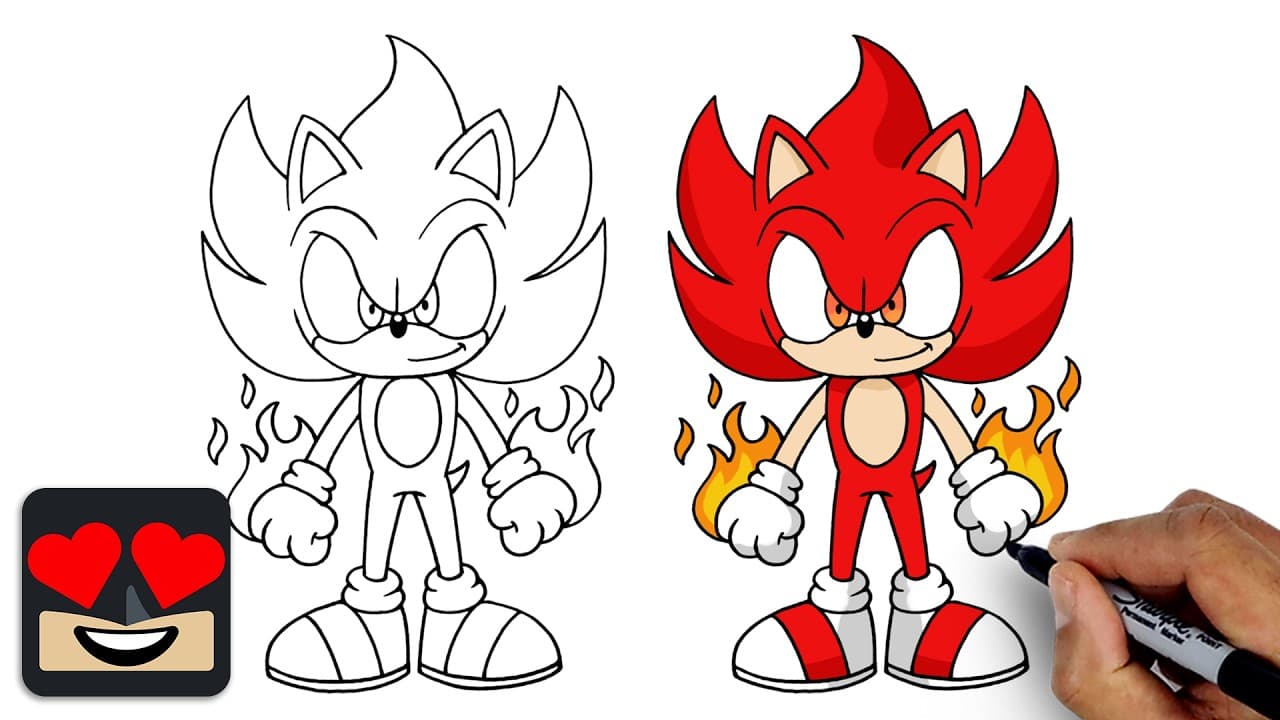 Preview of How To Draw Fire Sonic | Sonic the Hedgehog