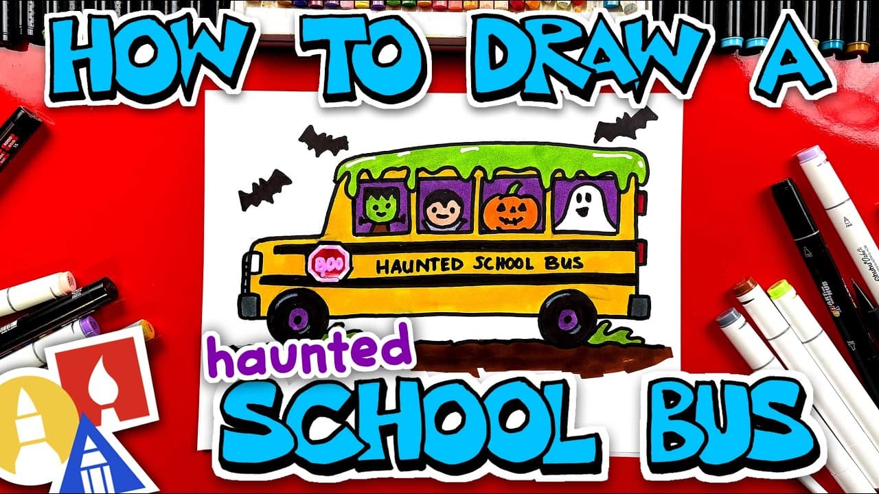 Preview of How To Draw A Haunted School Bus