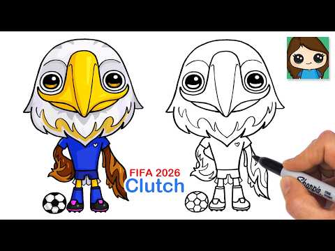 Preview of How to Draw Clutch the Eagle | FIFA Soccer World Cup USA Mascot | Relaxing Follow Along Hobby