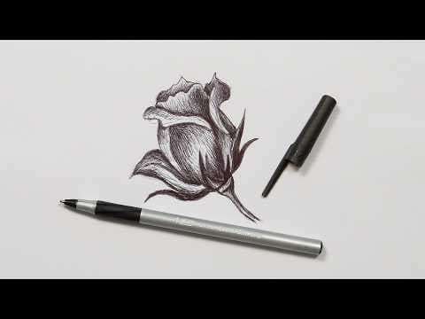 Preview of How To Draw A Rose | Step-by-Step Ballpoint Pen Drawing Tutorial!