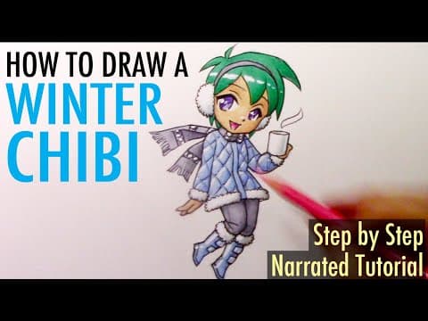 Preview of How to Draw a Winter Chibi! Step-by-Step Narrated Tutorial
