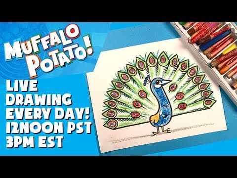 Preview of How To Draw a PEACOCK with MUFFALO POTATO